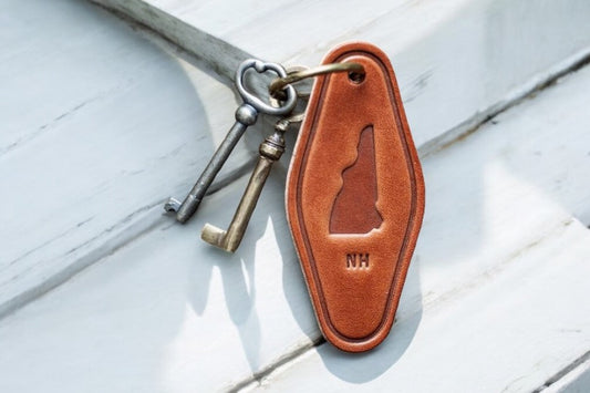 NH Leather Keychain Motel Style